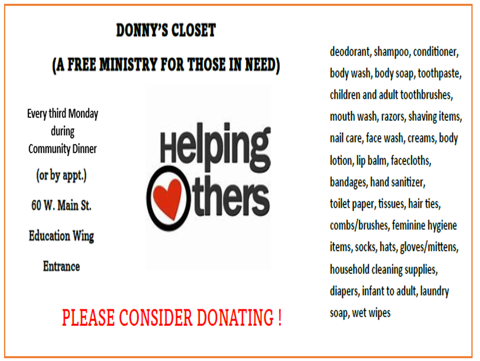 Donny's Closet Community Personal Hygiene Ministry